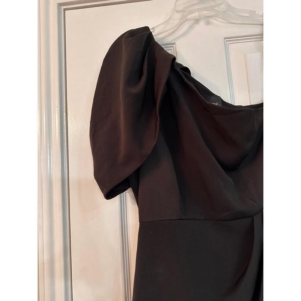 DO+BE‎ Womens Size S Black One Shoulder Mini Ruched Puffed Sleeve Cocktail Party - Picture 8 of 8